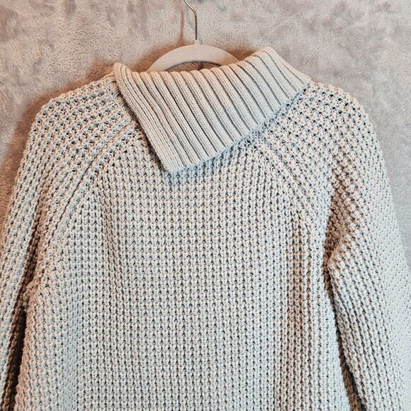 Land's End Chunky Knit Oversized Cowl Neck Sweater Womens Large Petite Cozy - Picture 6 of 11